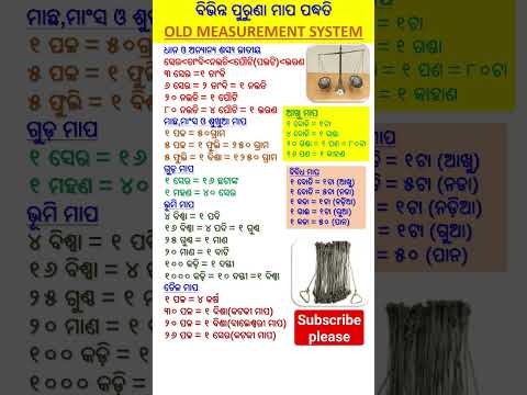 ପୁରୁଣା ମାପ ପଦ୍ଧତି Old Measurements System #shorts # #viral #odisha #measurement #old #gk